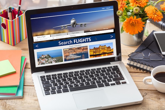 Cheap Flights Booking Laptop