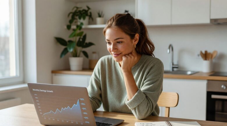 Person reviewing credit builder loan options on a laptop with a credit score chart on the screen