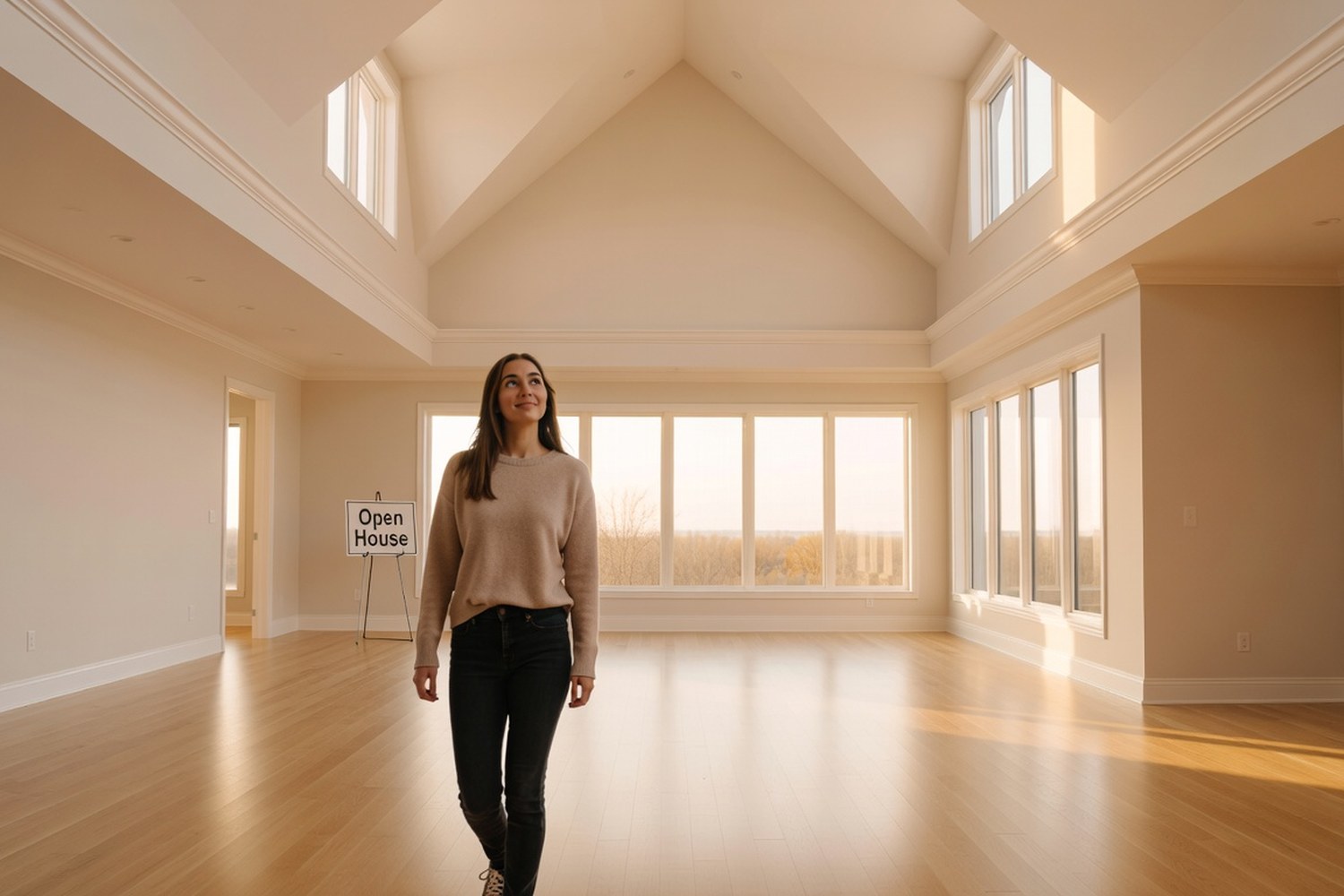 First-time buyer touring a house during open house