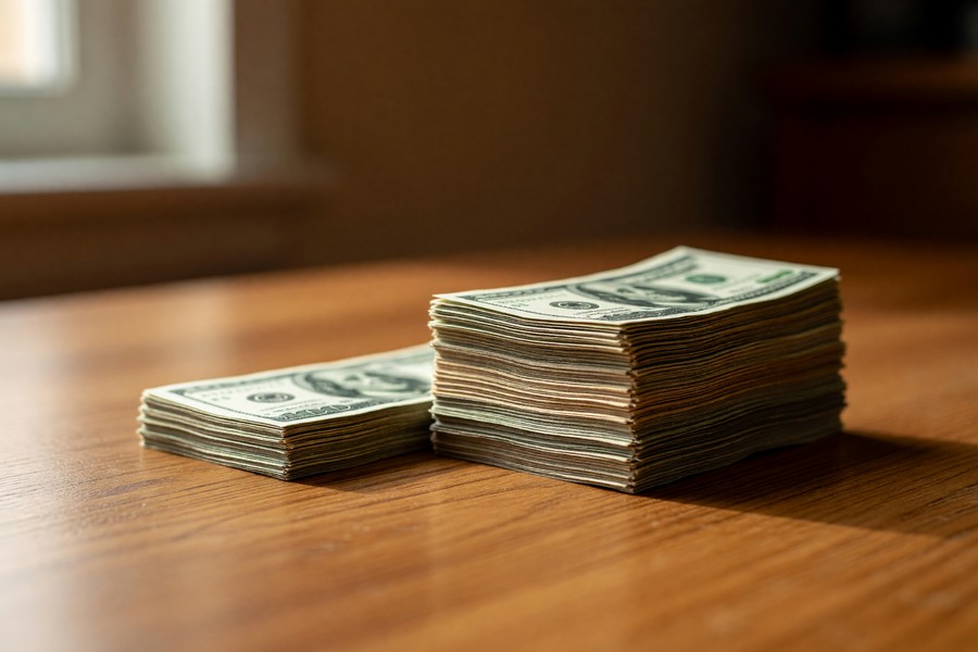 Annotated pay stub showing gross pay, net pay, and deduction categories side by side