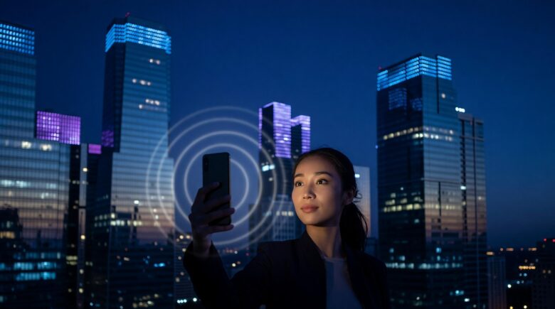 Futuristic 6G technology network visualization showing global wireless connectivity by 2030