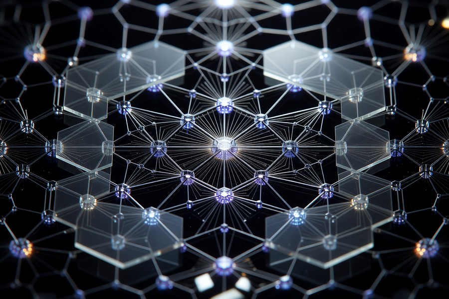 Diagram showing 6G terahertz small cell network deployment in an urban environment