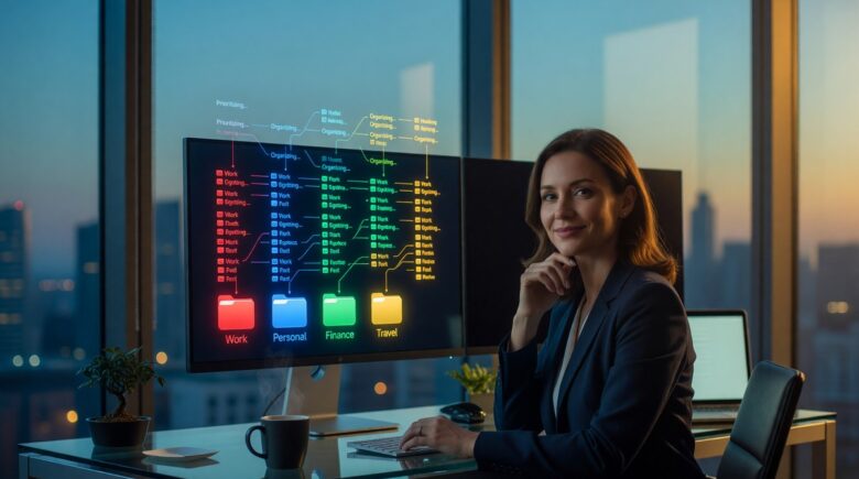 AI email organization tools automatically sorting and categorizing inbox emails