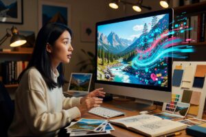 AI image generator creating visual content on a digital screen