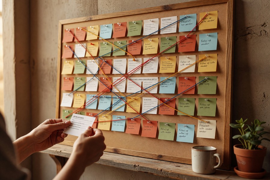 AI-powered task management dashboard showing auto-scheduled tasks and blocked focus time blocks