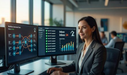 AI workflow automation tools dashboard streamlining repetitive business tasks