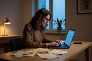 AI tools converting raw interview notes into a polished article on a laptop screen