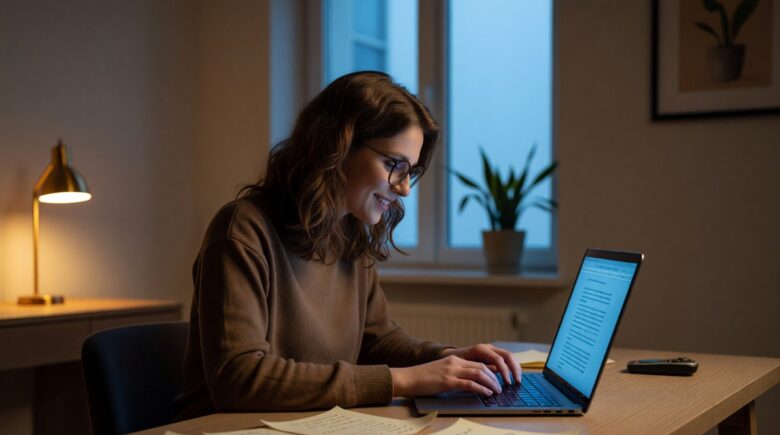 AI tools converting raw interview notes into a polished article on a laptop screen
