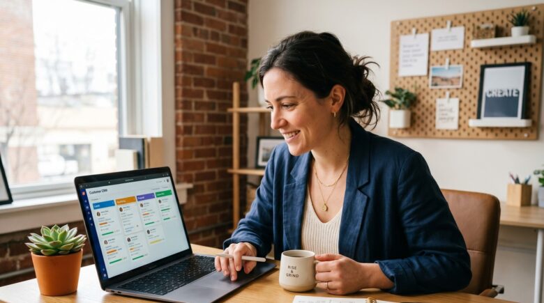 Best CRM apps for small business displayed on a laptop screen