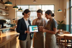 Best employee scheduling apps for small business with hourly staff shown on a laptop and mobile screen