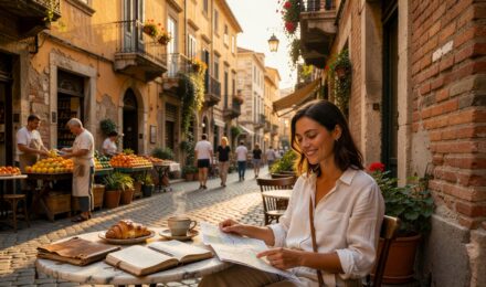 Solo traveler exploring a budget-friendly European city street