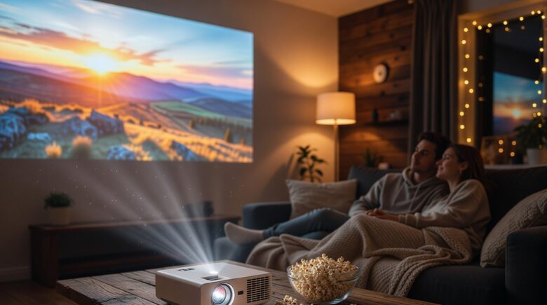Best mini portable projector set up for a movie night in a dark room