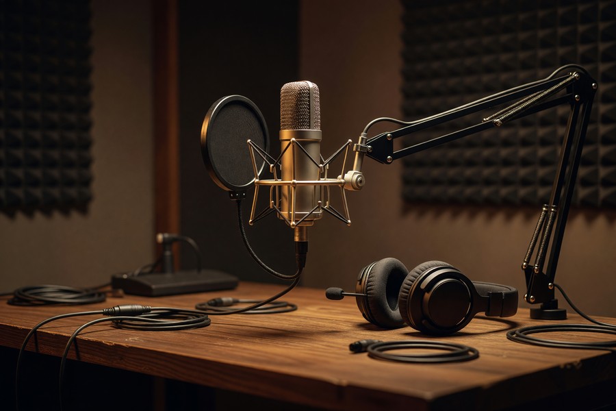 Close-up of a person wearing Sony WH-CH720N headphones during a video call at a home desk