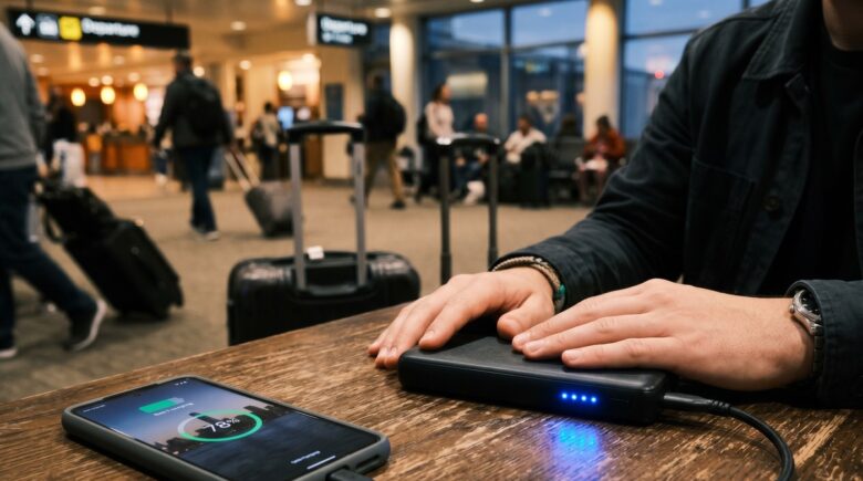 Top portable power banks for heavy phone users and travelers displayed on a flat surface