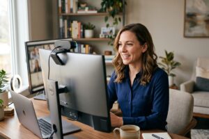 Best webcams for remote workers displayed on a home office desk setup for professional video calls