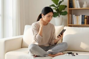 Best wireless earbuds for small ears displayed on a flat surface with ear tip sizes