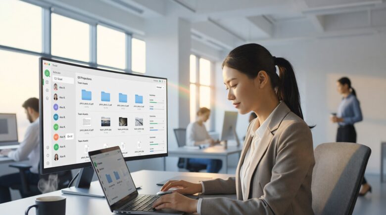 Google Drive vs Dropbox collaboration comparison on a laptop screen