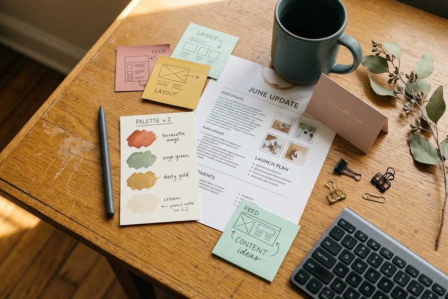 Dashboard view of a side business owner using invoicing and project management software tools