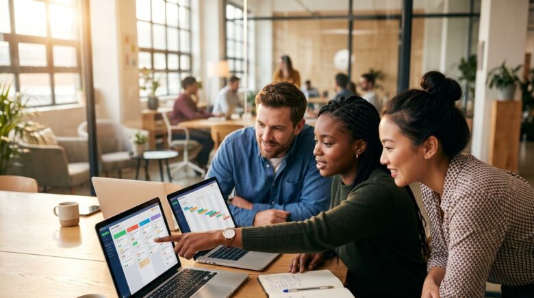 Monday.com vs Basecamp comparison for small teams showing dashboard interfaces side by side