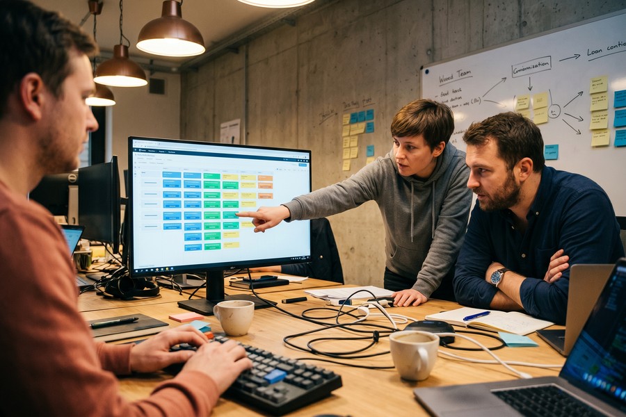 Coda AI columns automatically processing rows of structured project data in real time