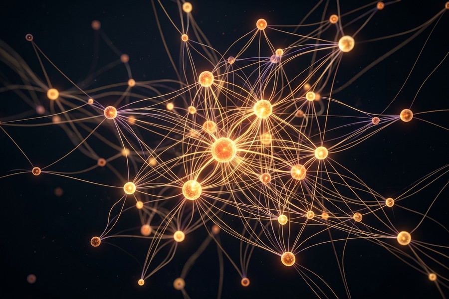 Obsidian Graph View showing linked notes as a network of connected nodes