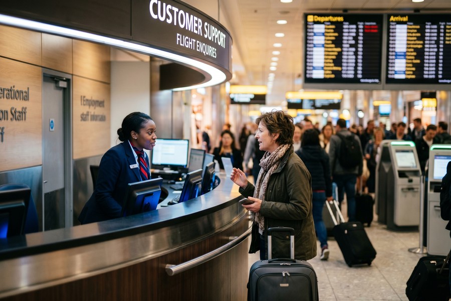 Comparison chart showing direct airline booking vs OTA rebooking wait times during flight disruptions