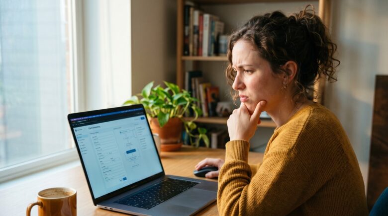 Freelancer setting up a client onboarding app on a laptop at a desk