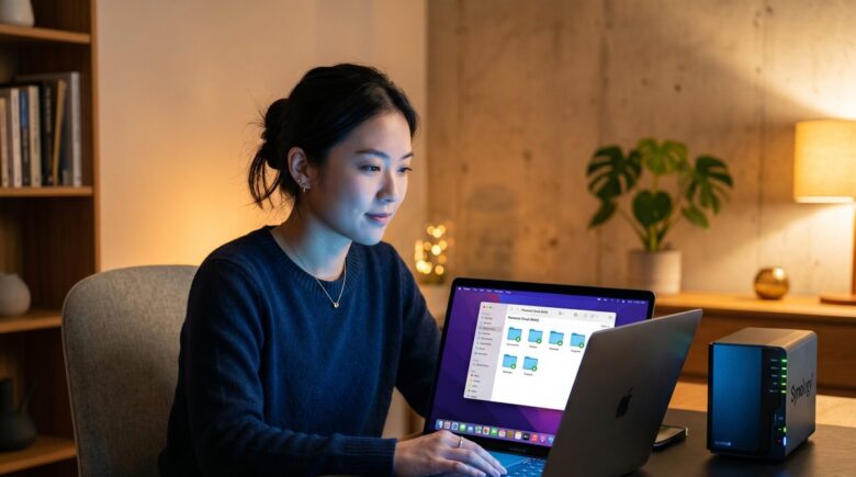 Person choosing secure cloud storage alternatives for better privacy protection