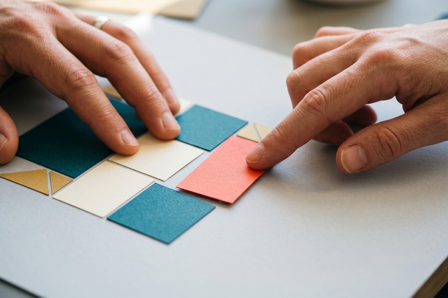 Agency designer sharing a Figma prototype link with a client during a virtual review session