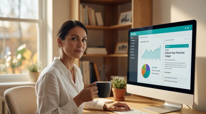 Email marketing app dashboard shown as a Mailchimp alternative for service businesses