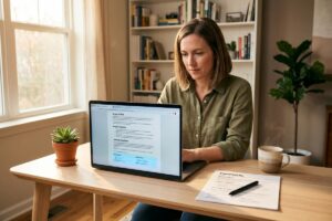 Side-by-side comparison of PandaDoc and Proposify interfaces on a laptop screen for small business proposal management
