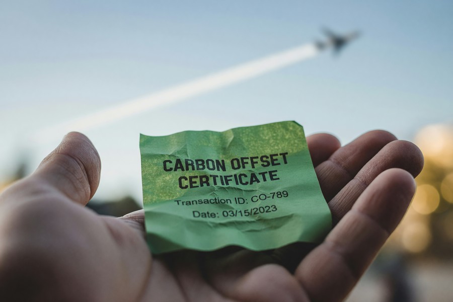 Side-by-side comparison infographic of CO2 emissions for train versus plane on European routes