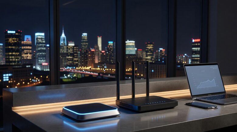 Wi-Fi 7 vs Wi-Fi 6E router comparison showing speed and performance differences