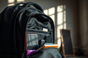 Wotancraft EasyPack 15L backpack packed with laptop, cables, and minimal travel essentials for digital nomads