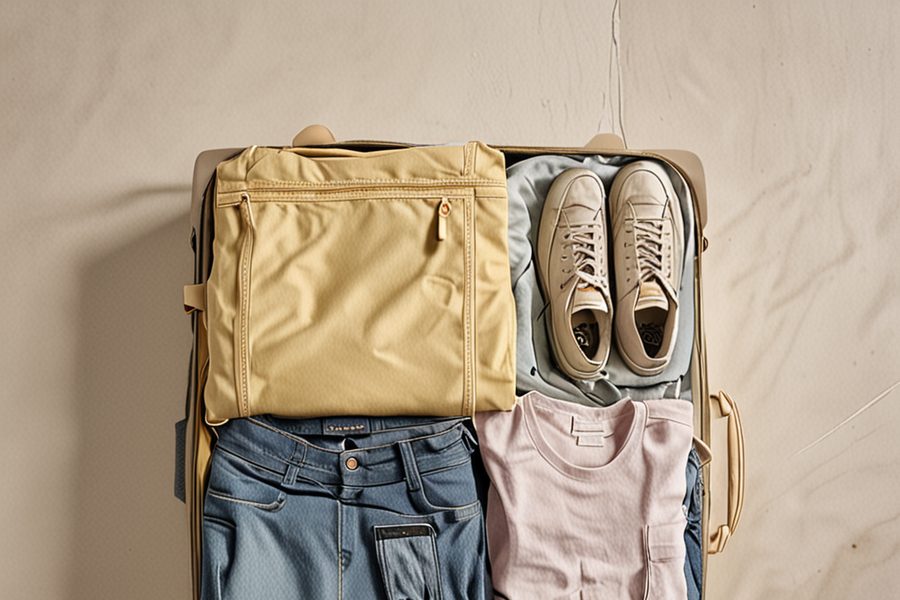 Visual: A 12-inch carry-on fully packed with clothes, tech, and compression sacks