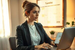 A traveler looking at a flight booking screen with the best day to book flights highlighted