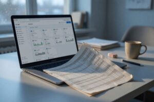 Comparison between CRM app dashboard and spreadsheet interface for small business customer management