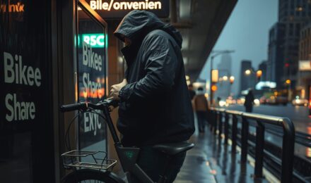 A New York City commuter using a folding e-bike for a hybrid commute