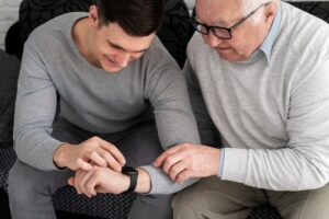 Smartwatch for seniors with fall detection and health monitoring features