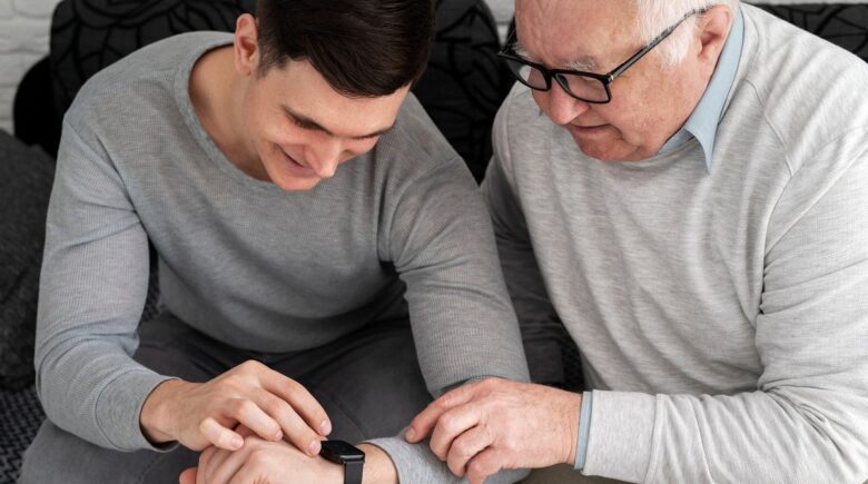 Smartwatch for seniors with fall detection and health monitoring features