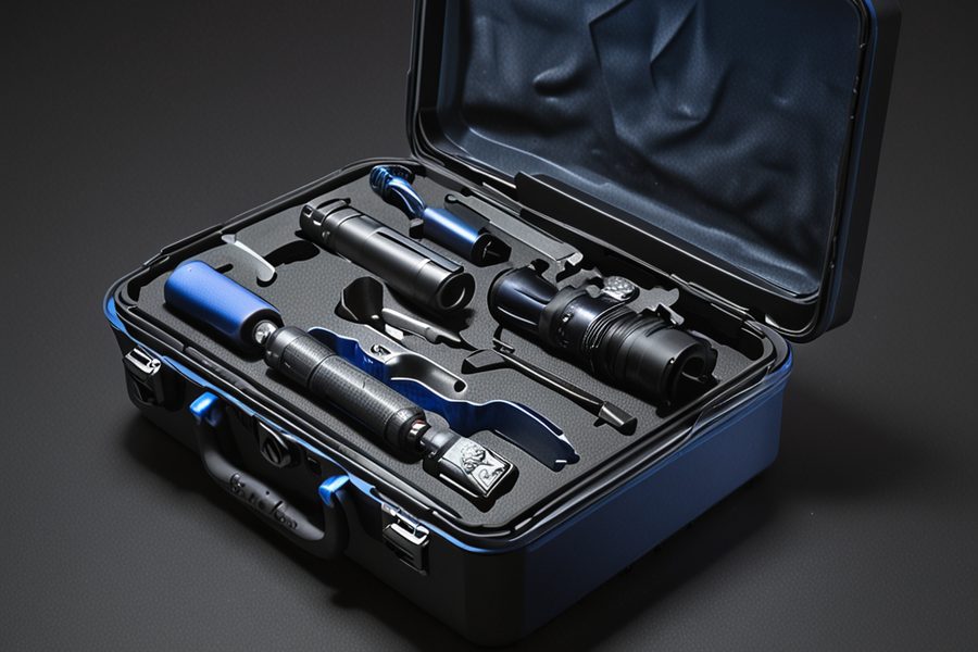 Prosthetic case with labeled compartments for spare parts and tools