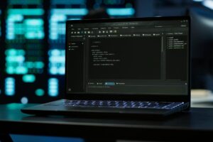 Comparison of Linux distribution security configurations on laptop screens