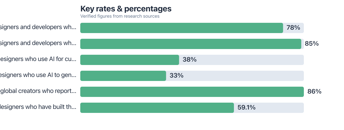 Rates/percentages compared from public sources (2025–2025). Sources: Figma; Adobe; UX Tools.