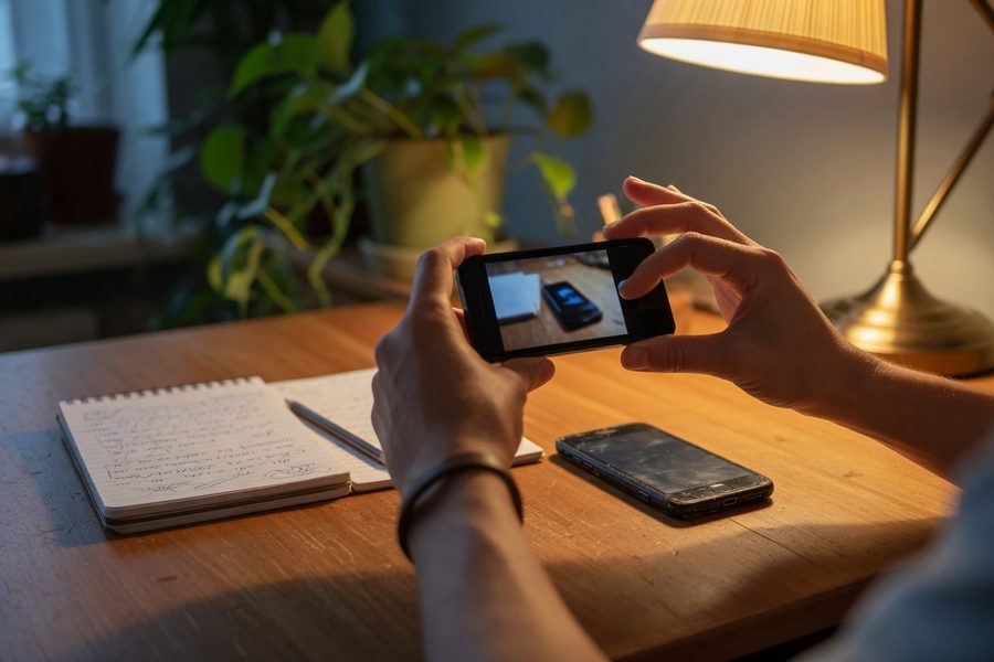 A smartphone being packaged safely for shipping to a buyer or trade‑in program