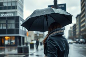 Smart umbrella with rain sensor for Pacific Northwest travelers