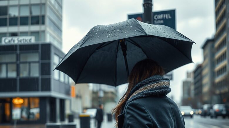 Smart umbrella with rain sensor for Pacific Northwest travelers