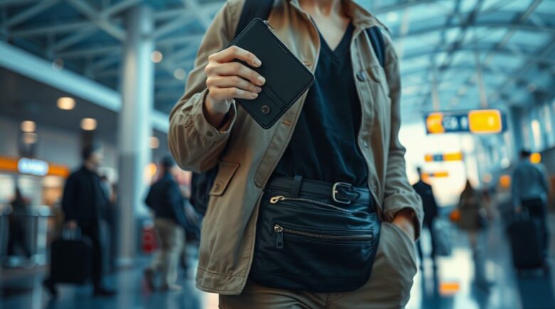 A traveler comparing a money belt and a travel wallet for security and convenience in 2026