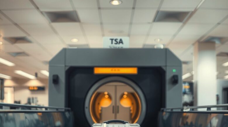 TSA PreCheck expedited security screening lane at airport with minimal passenger queue