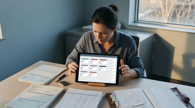 Dashboard of a vendor management app showing contractor invoices, payment tracking, and onboarding status